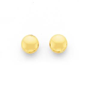 9ct Gold 6mm Flat Ball Studs