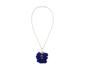 Amber Rose Multi Tassel Necklace Blue