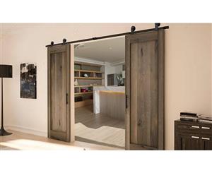 Antique Classic Sliding Barn Door Track Kit For Double Door