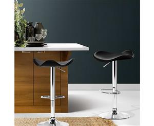 Artiss 2x Kitchen Bar Stools Swivel Bar Stool Leather Gas Lift Chair Black