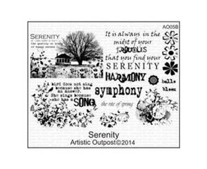 Artistic Outpost Cling Stamps 9In.X7in. Serenity