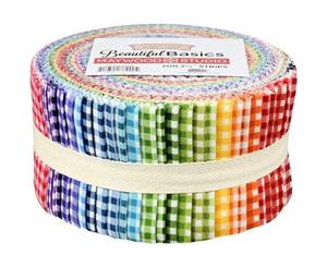 Beautiful Basics Classic Check Precut Quilting Strips of Fabric Jelly Roll 40 2.5-inch by Maywood Studio