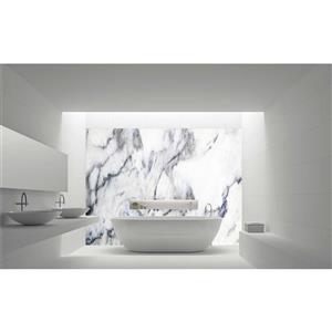 Bellessi 300 x 900 x 4mm Motiv Polymer Bathroom Panel - White Marble