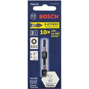 Bosch R1 x 25mm Robertson/Square Insert Screwdriver Bit - IMPACT TOUGH - 2 Piece