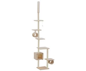 Cat Tree with Sisal Scratching Posts Beige Scratcher Tower Condo House