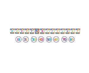 Creative Party Bright And Bold Birthday Banner With Customisable Stickers (Multicoloured) - SG14434