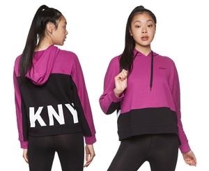 DKNY Women's Pullover Hoodie - Magenta/Black