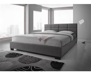 Double Size Fabric Bed Frame - Light Grey