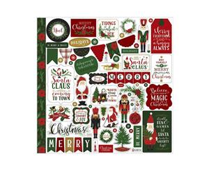 Echo Park - Here Comes Santa Claus Cardstock Stickers 12 inch X12 inch Elements