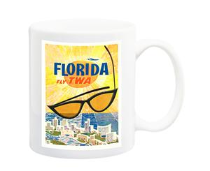 Florida TWA 1960 Travel Poster Mug - 11 Fluid Oz