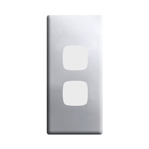 HPM LINEA 2 Gang Architrave Coverplate - Matt Silver