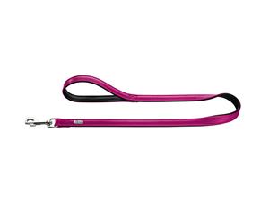 Hunter Premium Capri Leather Dog Leash - Raspberry/Black