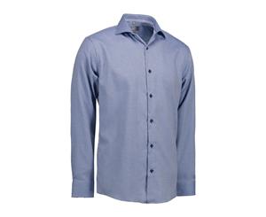 Id Mens Dobby Alonso Shirt Long Sleeve Modern Fit (Blue) - ID494