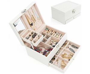 Jewellery Storage Box Girls Rings Necklaces Display Organiser Storage Case