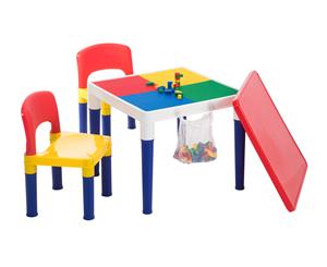 Lenoxx Delsun 2-in-1 Building Block Table & 2 Chairs