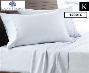 Logan & Mason 1200TC Cotton Rich King Bed Sheet Set - Indigo