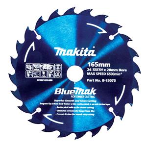 Makita 165mm 24T TCT Circular Saw Blade for Wood Cutting - Cordless Saws - BLUEMAK