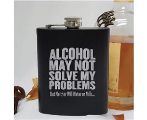 Novelty Engraved Black Hip Flask - Problems