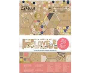 Papermania Ultimate A4 Die-Cuts & Paper Pack 48/Pkg-Geometric Kraft