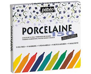 Pebeo - Porcelaine 150 China Paint Marker Set 9 pack - Bullet Tip Assorted Colours