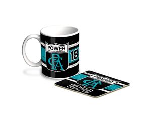 Port Adelaide Power AFL First 18 Ceramic Cup and Coaster Gift Set