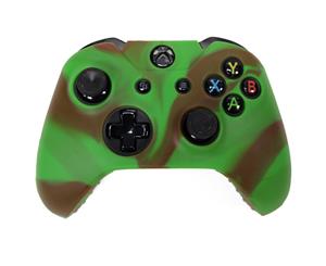 REYTID Controller Skin Silicone Protective Rubber Cover Gel Grip Case - Compatible with Microsoft Xbox One Gamepad - Green/Brown