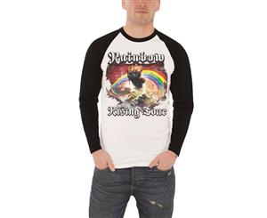 Rainbow T Shirt Rising Tour 76 Official Mens Long Sleeve Baseball - White