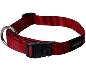 Rogz Utility Fanbelt Large Dog Collar Red