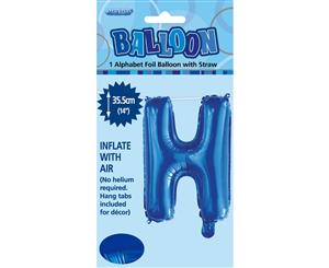 Royal Blue H Alphabet Foil Balloon 35cm