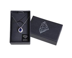 Sapphire Crystal Teardrop Pendant Chain Necklace