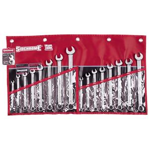 Sidchrome 16 Piece Metric/AF Ring & Open Ring Spanner Set