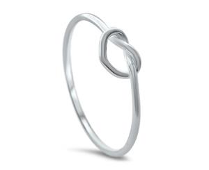 Sterling Silver Lover's Knot Heart Ring