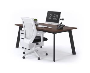 Switch Executive Desk - Black Frame [1600L x 800W] - wenge silver modesty