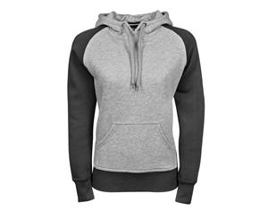 Tee Jays Womens/Ladies Two-Tone Hooded Sweatshirt (Heather Dark Grey) - BC3826