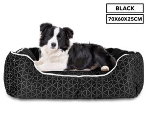 Trendy Pets 70x60x25cm Luxe Pet Box Bed - Black