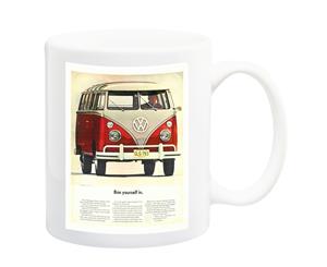 VW Camper Van Advert Poster Mug - 11 Fluid Oz