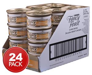 24 x Purina Fancy Feast Cat Food Decadent Roast Chicken 85g