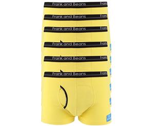 6x - Boxer Briefs Frank and Beans Underwear Mens Cotton S M L XL XXL Trunks - Yellow