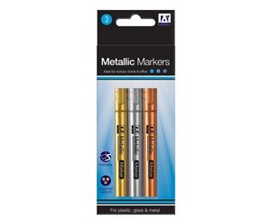 A Star Metallic Markers (Pack Of 3) (Bronze/Silver/Gold) - ST821