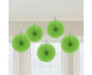 Amscan Mini Fan Paper Decorations (Pack Of 5) (Kiwi Green) - SG7813