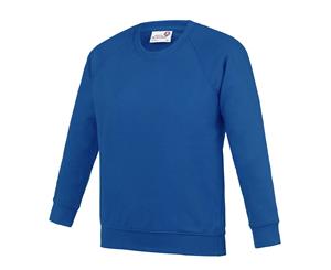 Awdis Academy Childrens/Kids Crew Neck Raglan School Sweatshirt (Pack Of 2) (Royal Blue) - RW6682