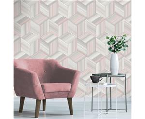 Belgravia Decor Hudson Geometric Wallpaper Blush Pink (9791)