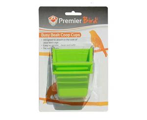 Bird Small Busy Beak Plastic Coop Cup - 2 Pack - 80ml (Premier Bird)