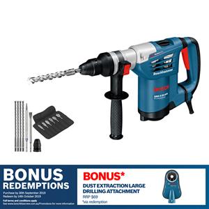 Bosch Blue 900W 4kg Corded Rotary Hammer Drill And Accessories