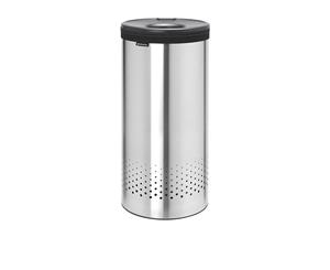 Brabantia Laundry Bin 35L Matt Steel w/ Grey Plastic Lid