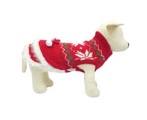 Christmas Snowflake & Pom Pom Dog Sweater