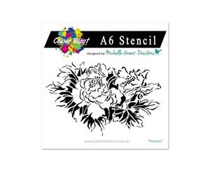 Colour Blast - Spread Your Wings Collection - Stencil A6 (Small) - Peonies