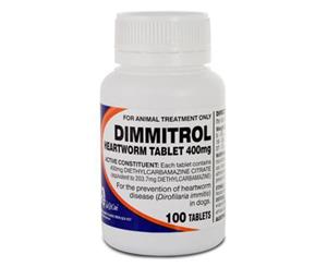 Dimmitrol Daily Heartworm Tablets for Dogs 400mg x 100 Tablets (D5000)