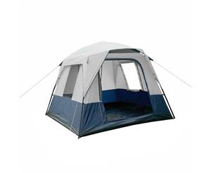 Family Travel Waterproof Camping Fishing Holiday Tent for 4 People Navy Grey with Carry Bag