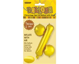 Gold % Alphabet Foil Balloon 35cm